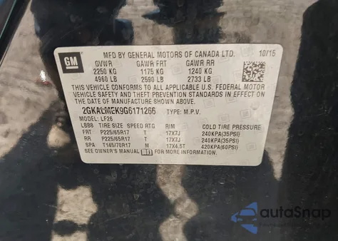 2016 GMC Terrain Sle-1 from USA, damaged, VIN 2GKALMEK9G6171266